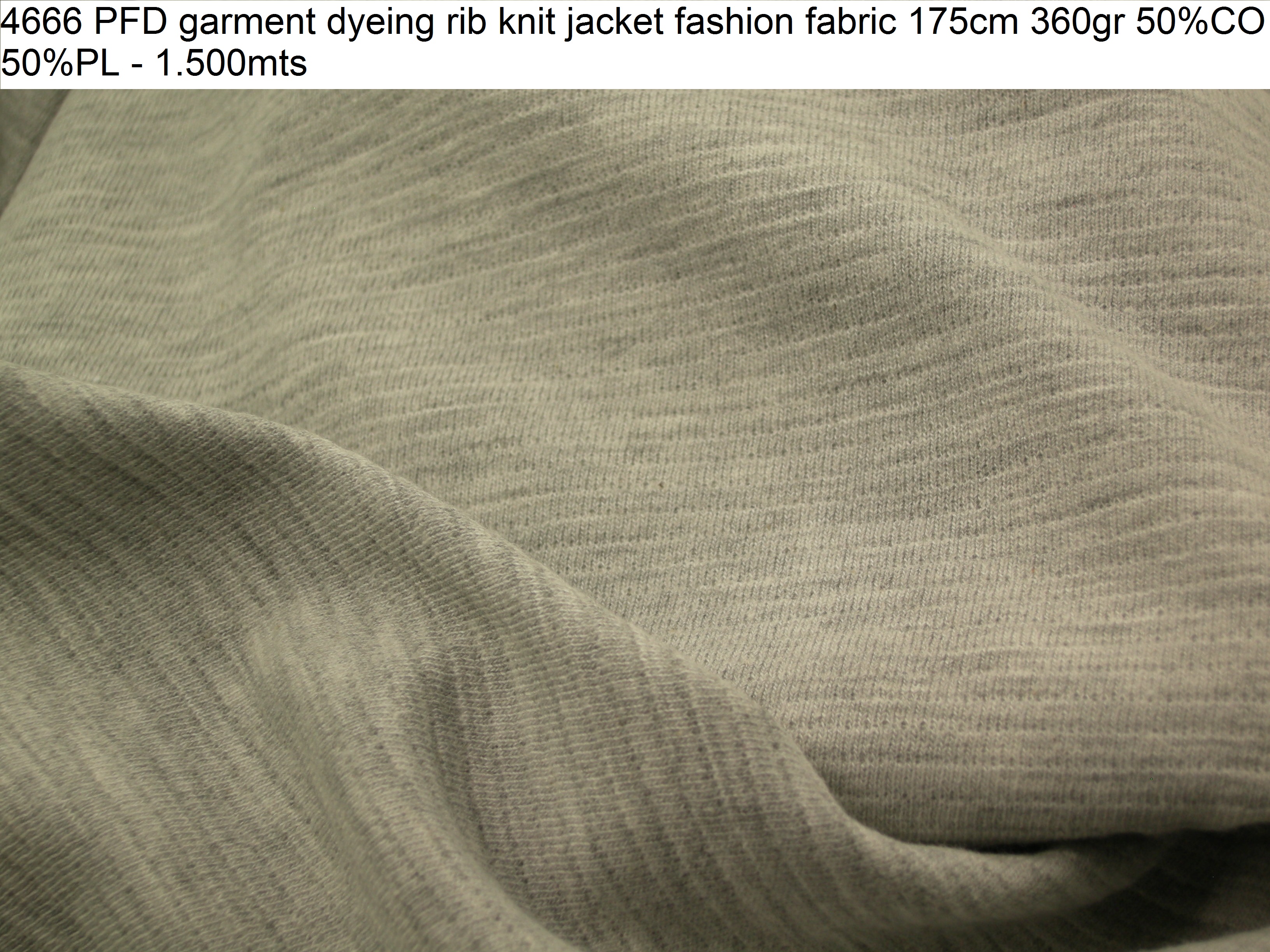 4666 Pfd Garment Dyeing Rib Knit Jacket Fashion Fabric 175cm 360gr 50co 50pl 1500mts Discontinued Stoxx Fashion Stock Fabric